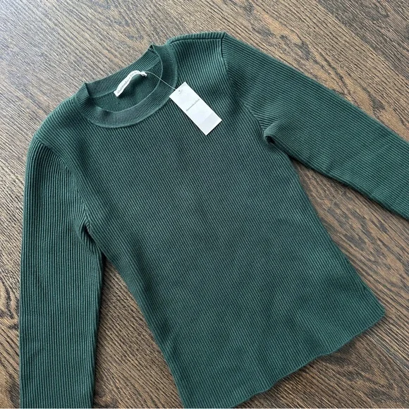 NWT💚 Abercrombie & Fitch Ottoman Crew Long Sleeve Thick Top - Picture 3 of 5